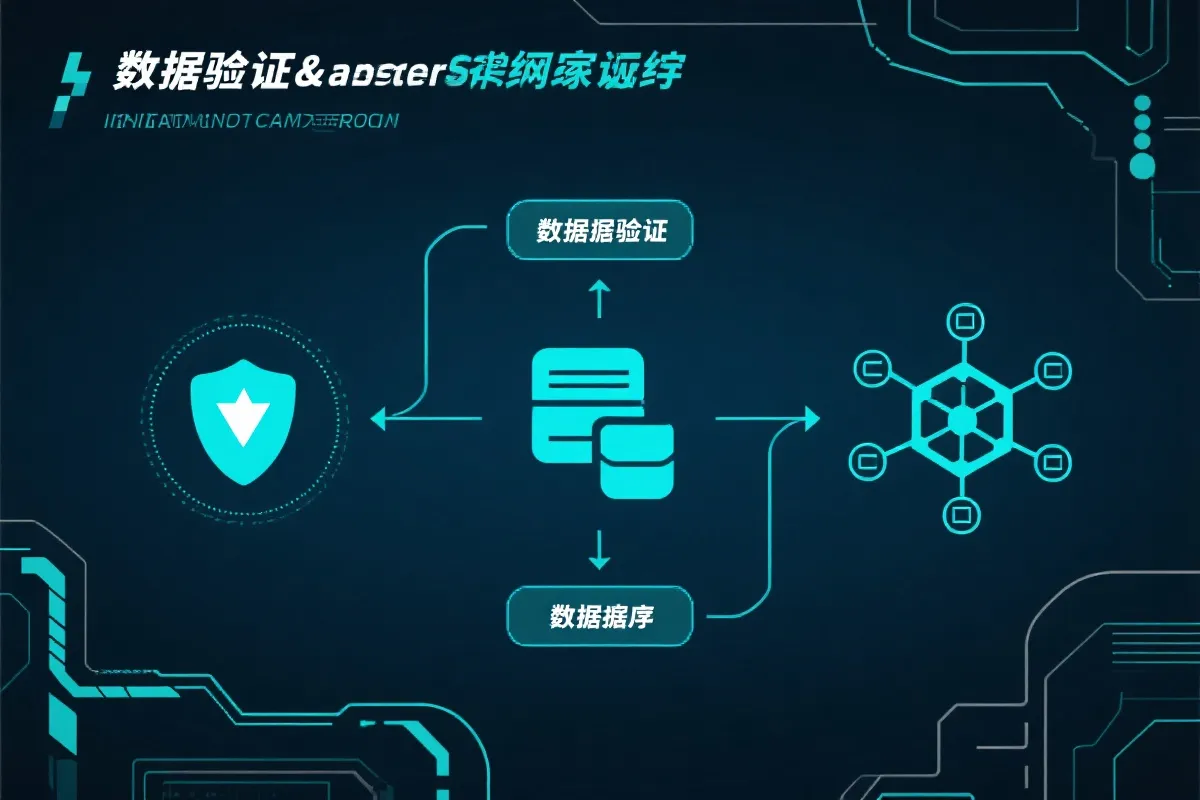 展示数据校验与安全同步流程的抽象流程图
